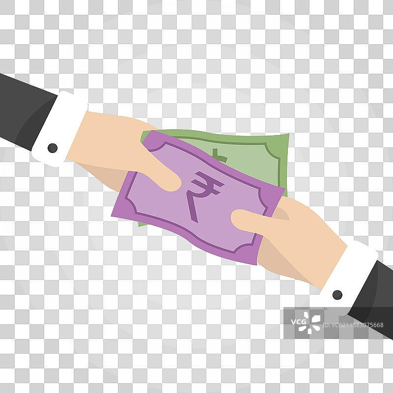 印度卢比纸币支付图片素材