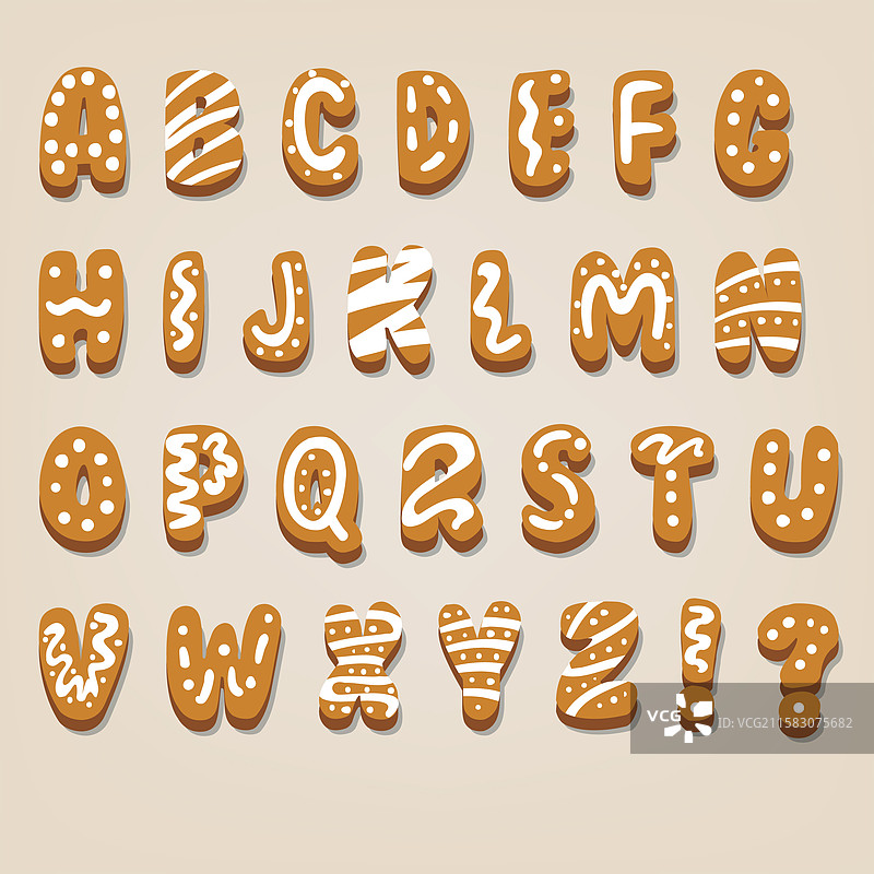 姜饼简单字母表图片素材