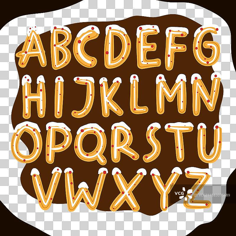 可爱的圣诞风格字母图片素材