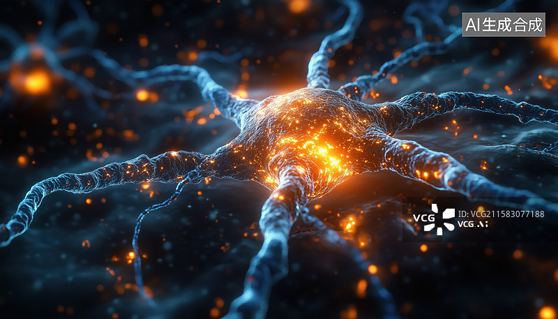 【AI数字艺术】细胞神经系统抽象背景图图片素材