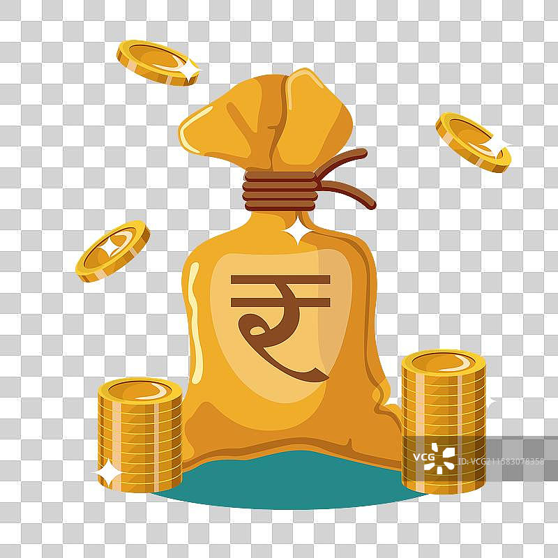 印度卢比钱袋图片素材