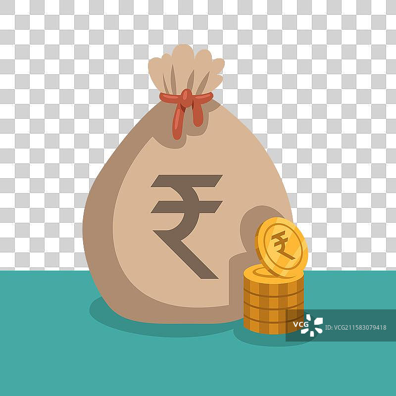 印度卢比钱袋图片素材