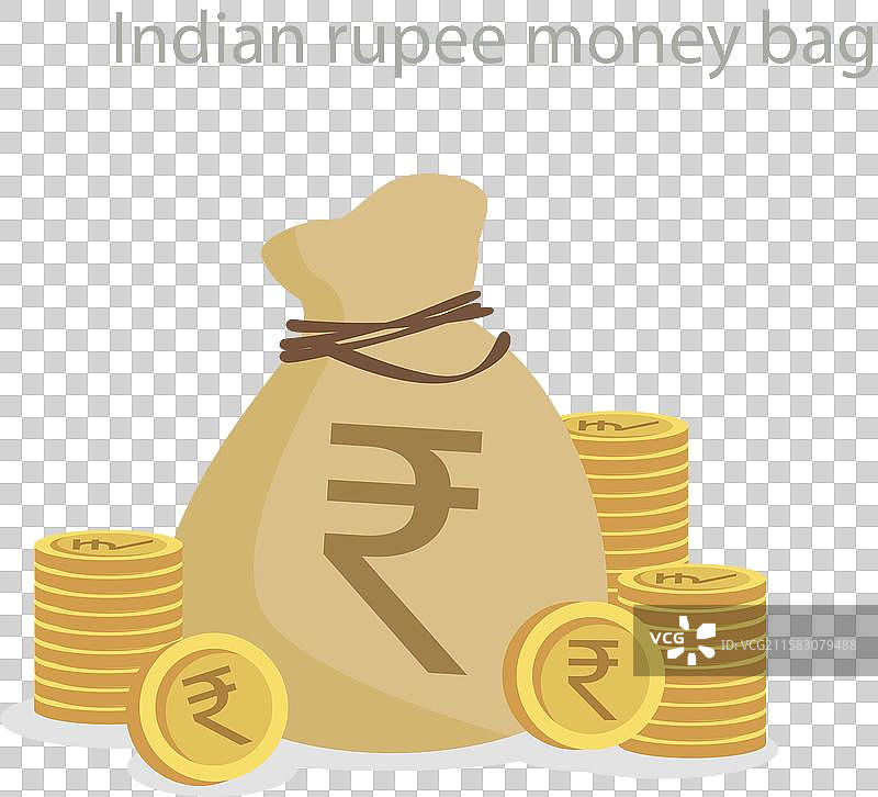 印度卢比钱袋图片素材