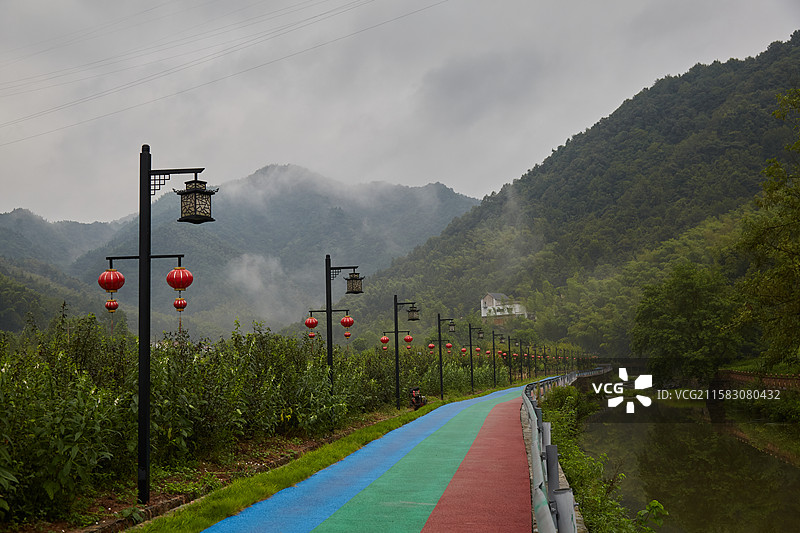 安徽省六安市霍山县单龙寺镇香炉畈自然村风光图片素材