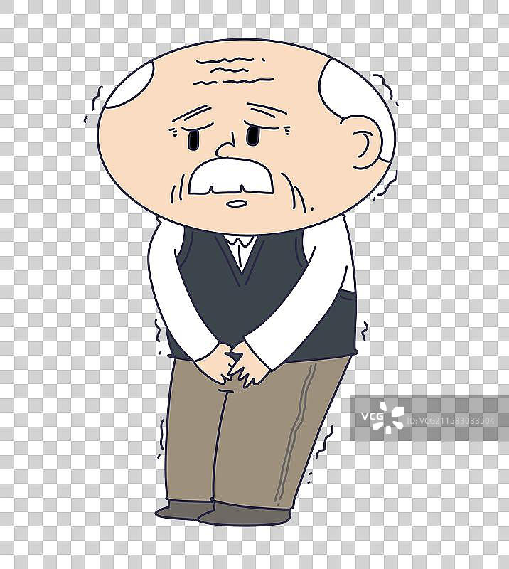 前列腺炎，前列腺癌，憋尿人物图片素材