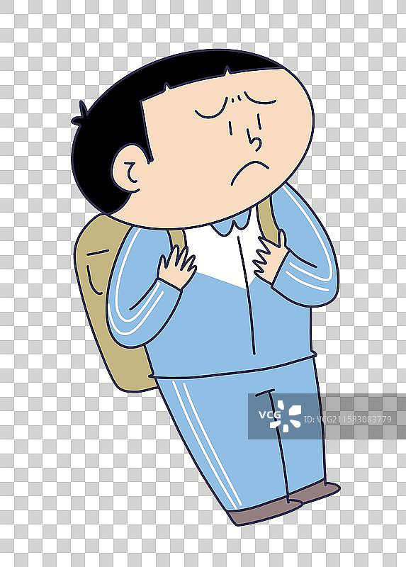 站立不开心的学生图片素材