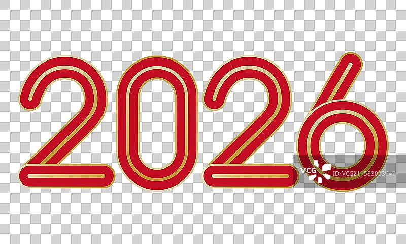 2026新年红色矢量数字素材图片素材