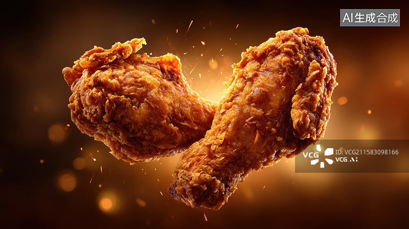 【AI数字艺术】炸鸡腿碰撞瞬间图片素材