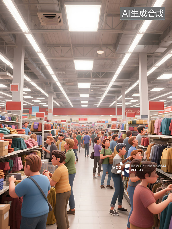 【AI数字艺术】抢购，购物，工厂店，奥特莱斯，折扣图片素材