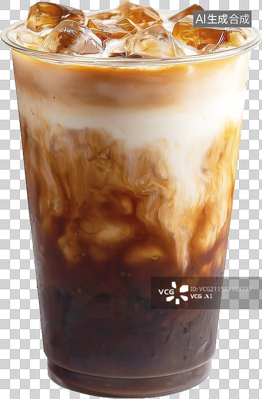 【AI数字艺术】一杯冰咖啡奶咖图片素材