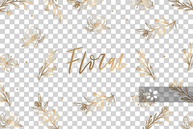 金色花卉背景图片素材