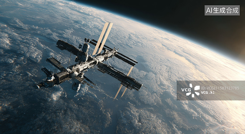 【AI数字艺术】太空中的卫星图片素材
