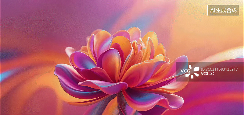 【AI数字艺术】大丽花色彩丰富绚丽抽象立体鲜花开花盛开绽放动图动画丝绸缎质感彩色渐变时尚大气广告电商手机电脑电视壁纸图片素材