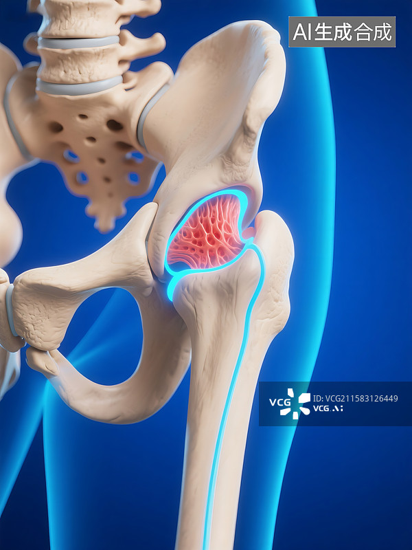 【AI数字艺术】3D人体骨骼关节炎症图片素材