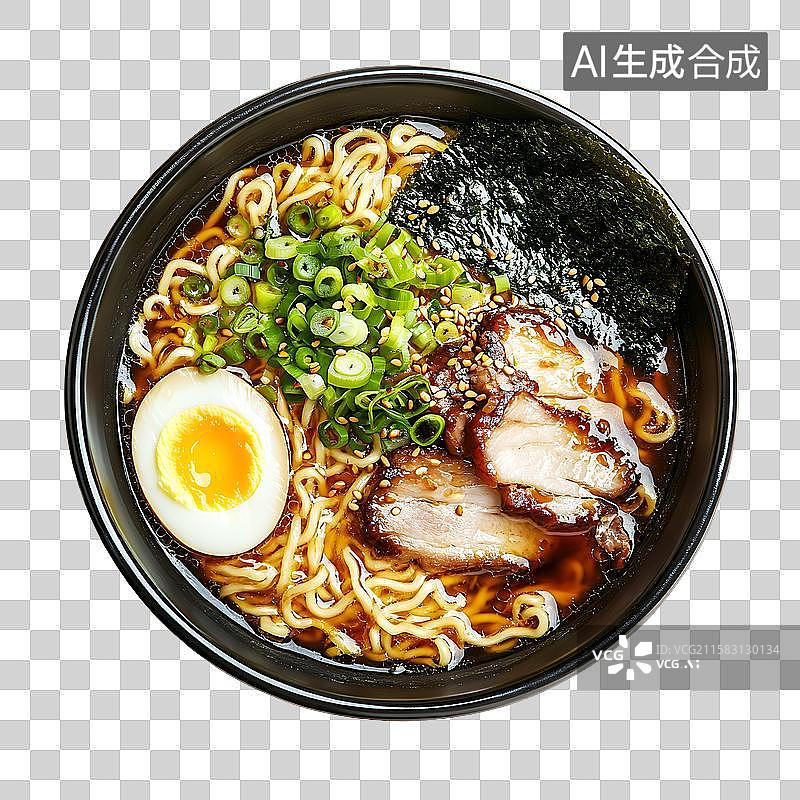 【AI数字艺术】日式拉面叉烧肉溏心蛋图片素材