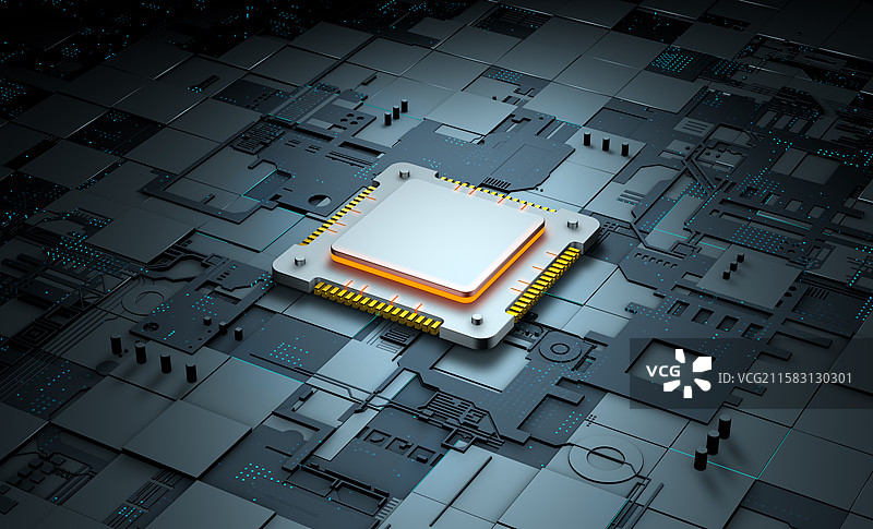 未来科技智能芯片，人工智能，芯片，电路板，电子元件，CPU图片素材
