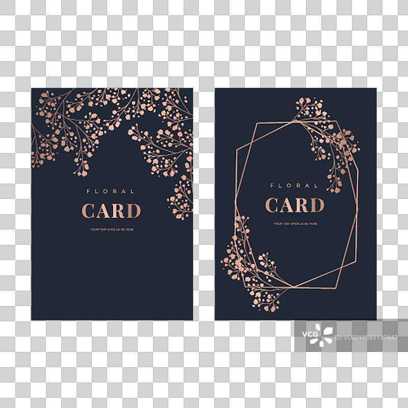 金色花卉卡片系列图片素材