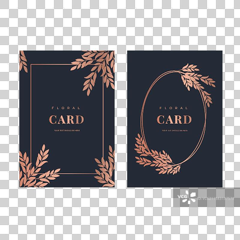 金色花卉卡片系列图片素材