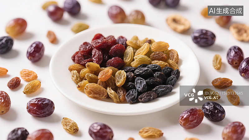 【AI数字艺术】五彩缤纷的葡萄干图片素材