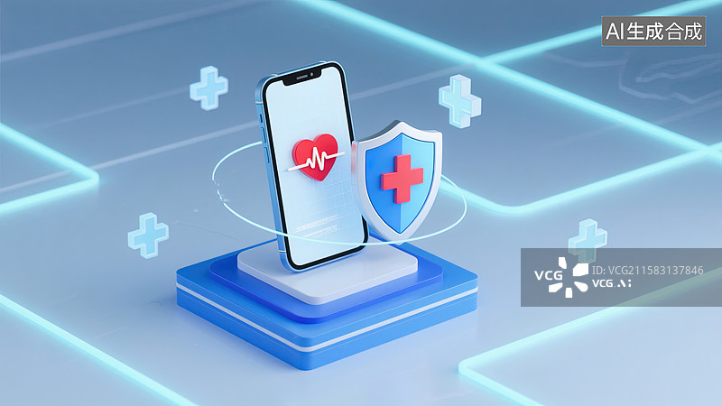 【AI数字艺术】掌上医疗守护健康图片素材