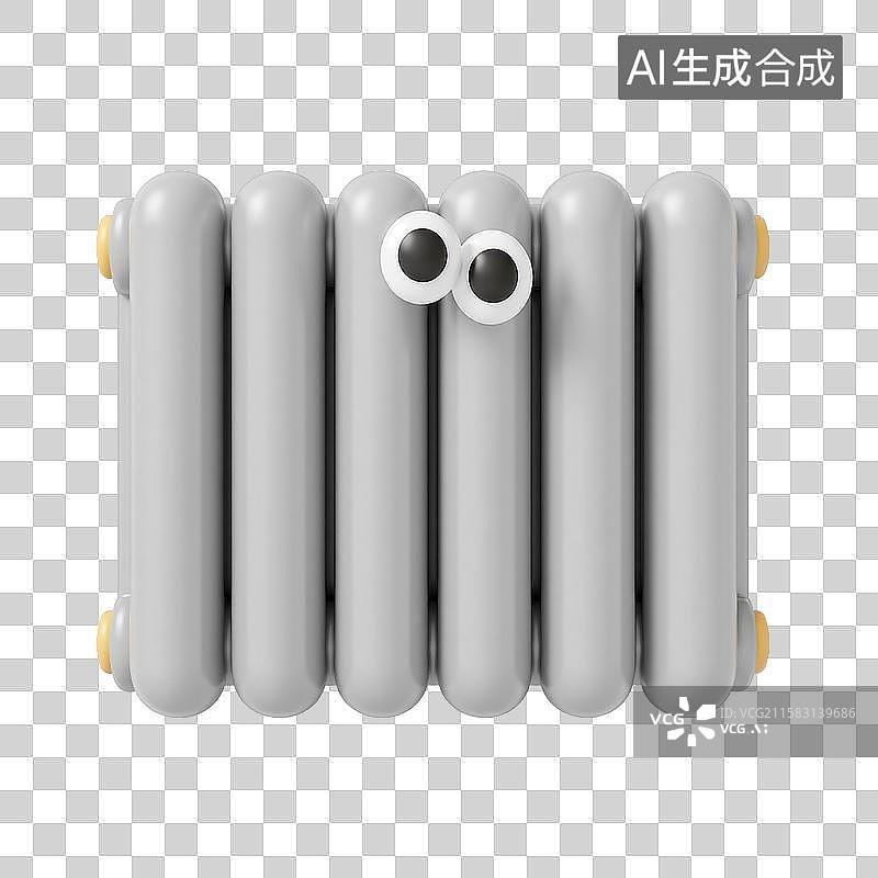【AI数字艺术】3d膨胀风冬季灰色暖气片元素图片素材