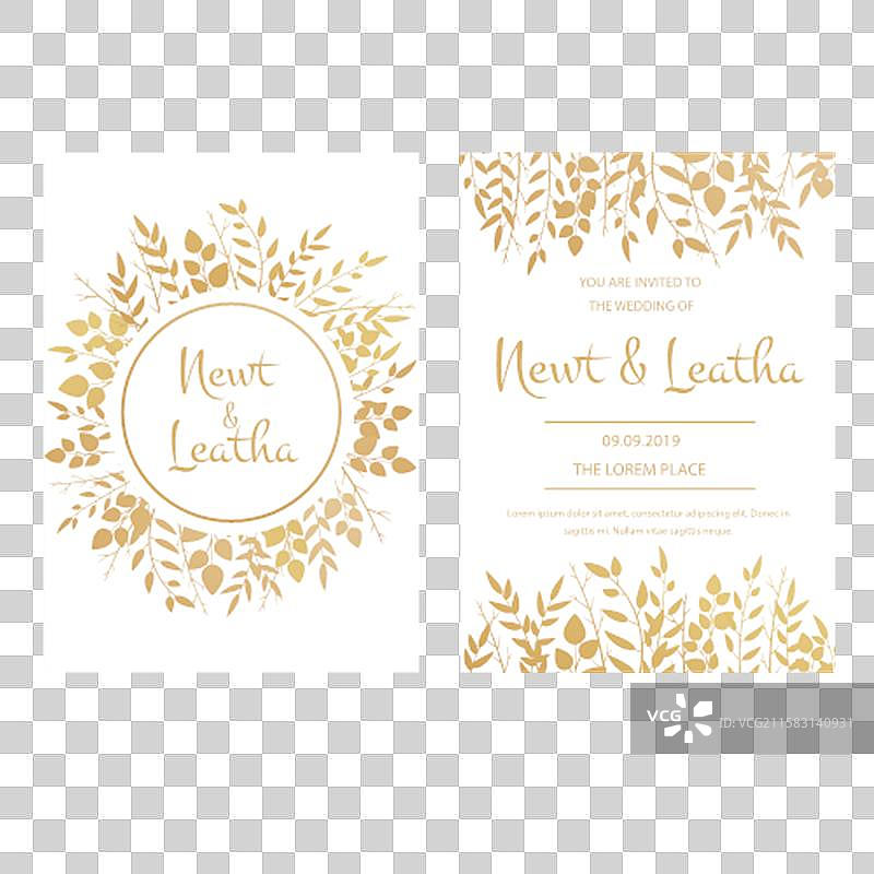 金色花卉卡片系列图片素材