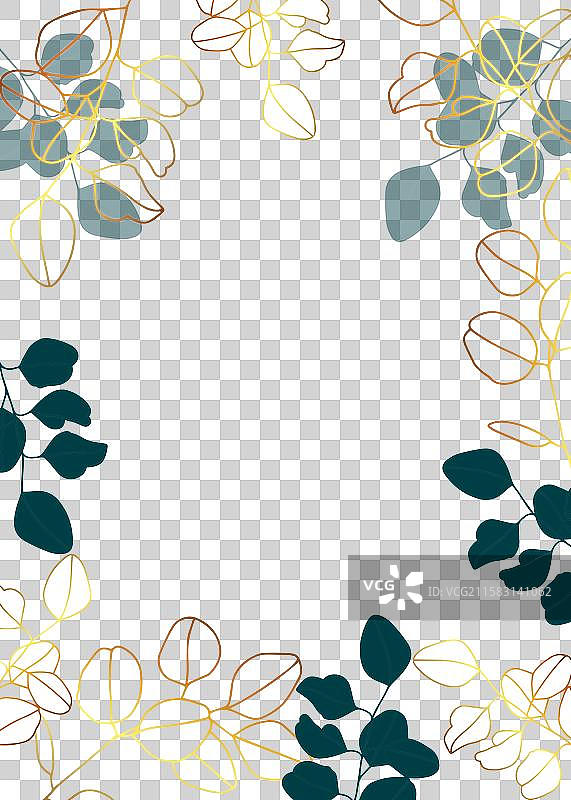 金色花卉卡片系列图片素材