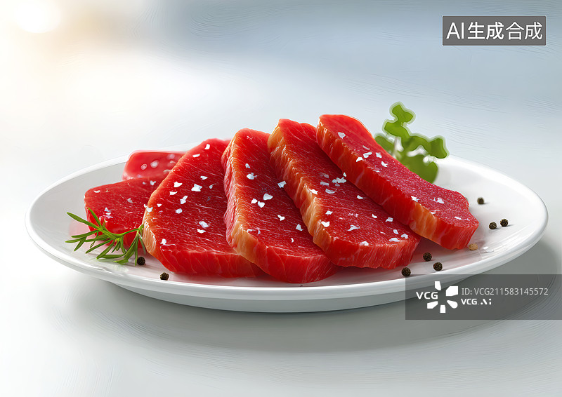 【AI数字艺术】一盘新鲜的牛肉图片素材