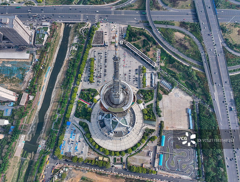河南省郑州市郑州地标中原福塔航拍图片素材