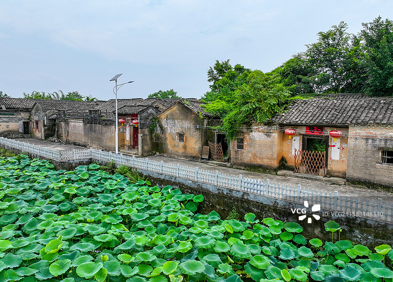 广东省河源市东源县义和镇苏家围客家乡村旅游区航拍图片素材