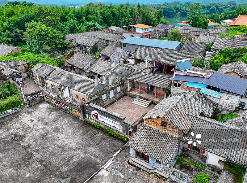广东省河源市东源县义和镇苏家围客家乡村旅游区航拍图片素材