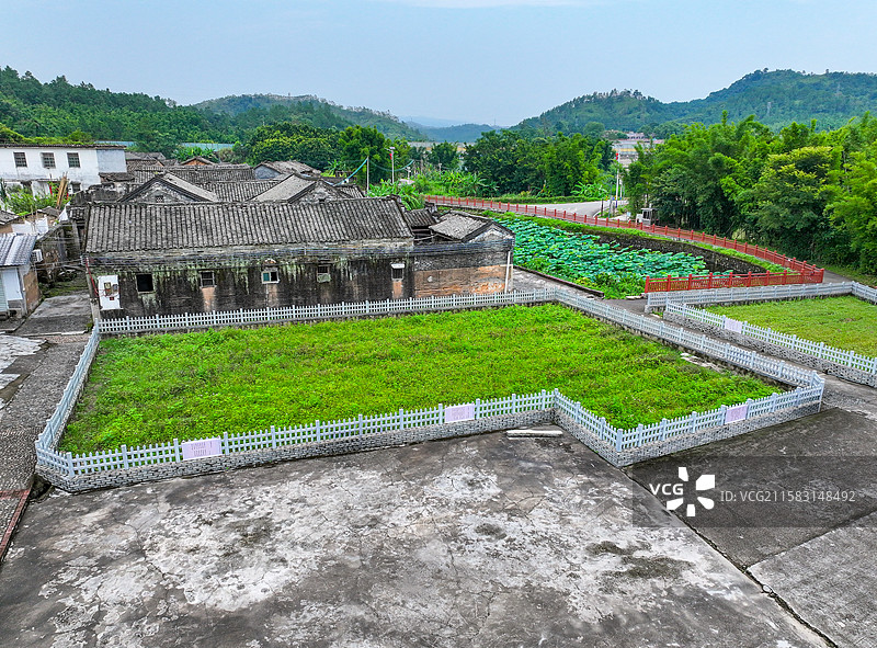 广东省河源市东源县义和镇苏家围客家乡村旅游区航拍图片素材