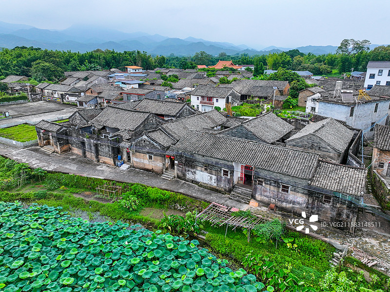 广东省河源市东源县义和镇苏家围客家乡村旅游区航拍图片素材