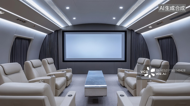 【AI数字艺术】私人包厢区域空间内部会议室图片素材