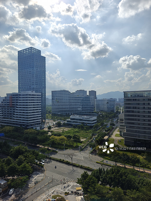 夏季雨过天晴的厦门集美城市风光图片素材