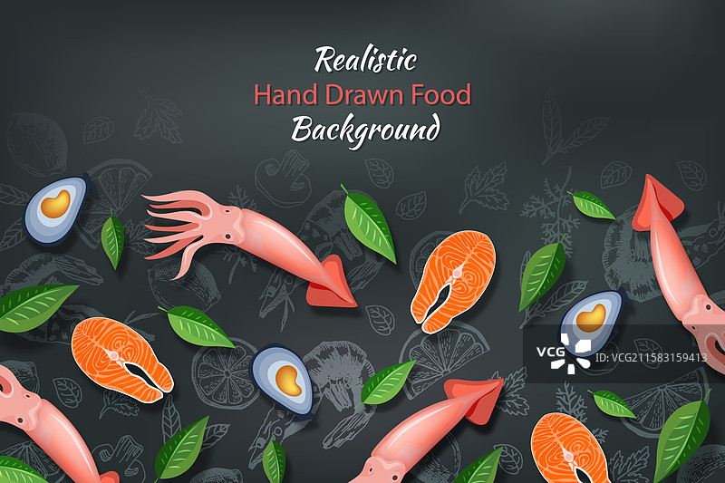 逼真的食物背景图片素材