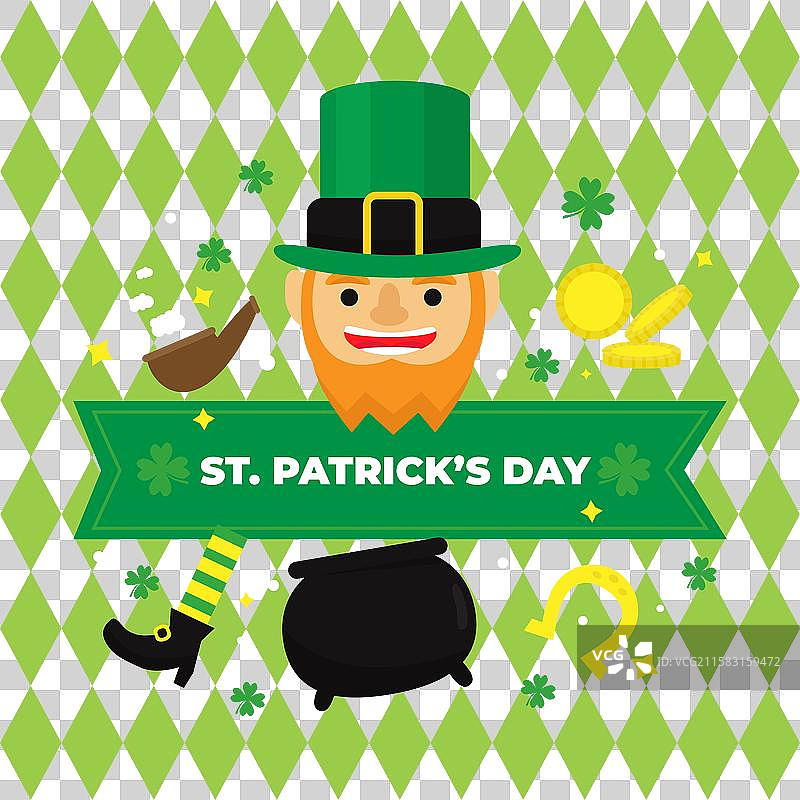 平面圣帕特里克节背景图片素材