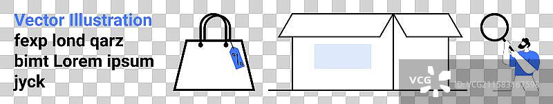 电子商务购物袋和快递箱图片素材