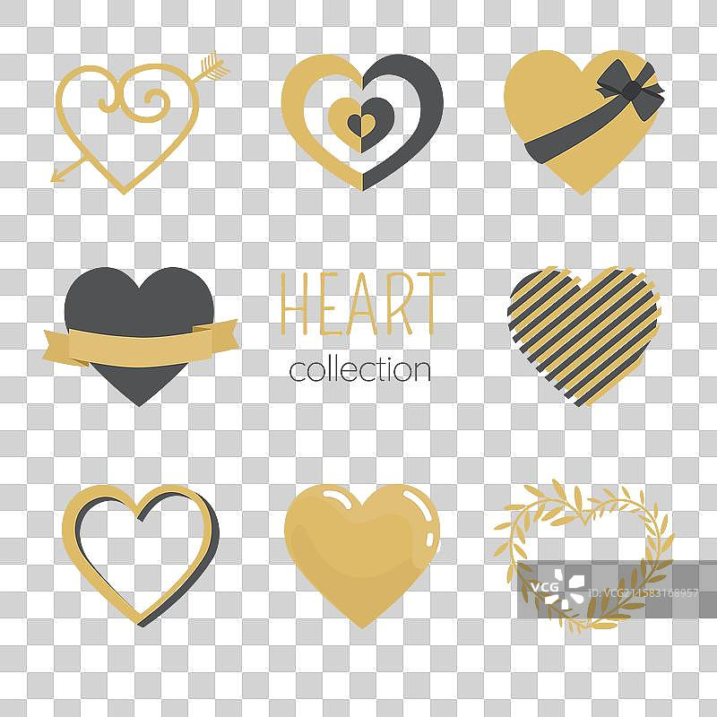 金色心形收藏图片素材