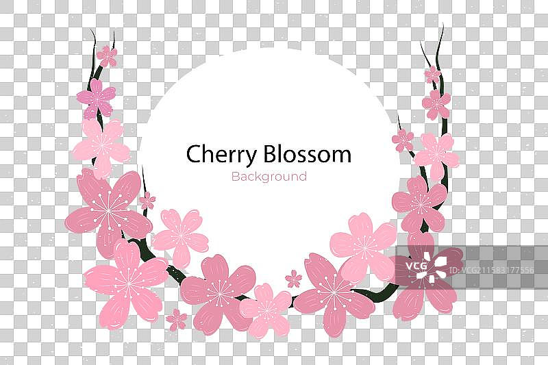 手绘樱花背景图片素材