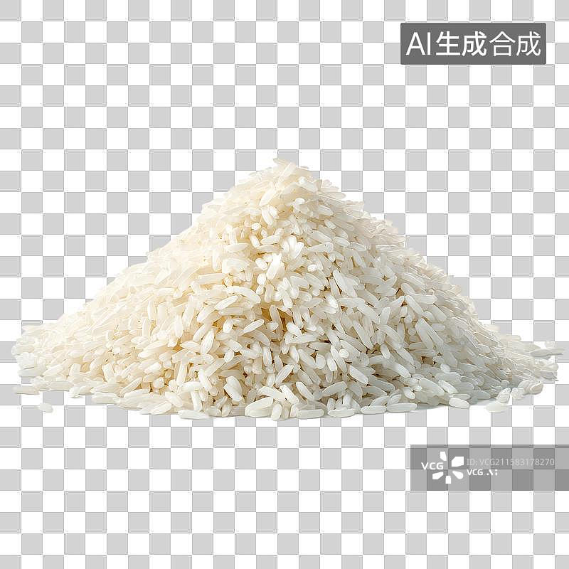 【AI数字艺术】一堆新鲜纯净的长粒白米图片素材