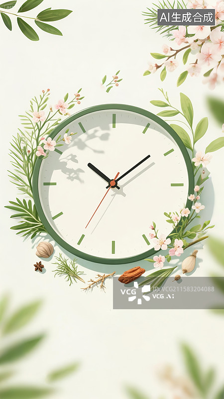 【AI数字艺术】养生概念插画背景图片素材