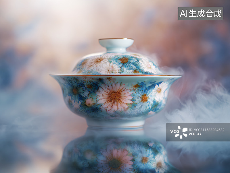 【AI数字艺术】一只漂亮的盖碗图片素材