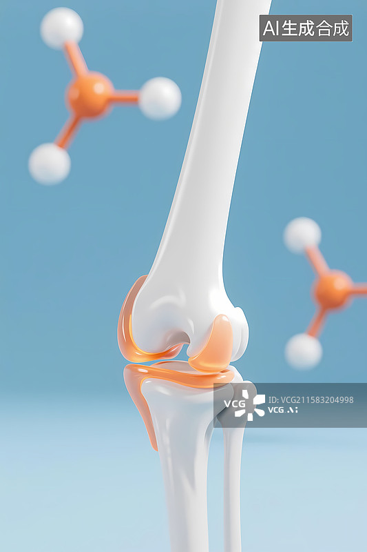 【AI数字艺术】骨骼关节3D渲染分子医疗研究图片素材