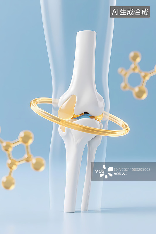 【AI数字艺术】骨骼关节3D渲染分子医疗研究图片素材
