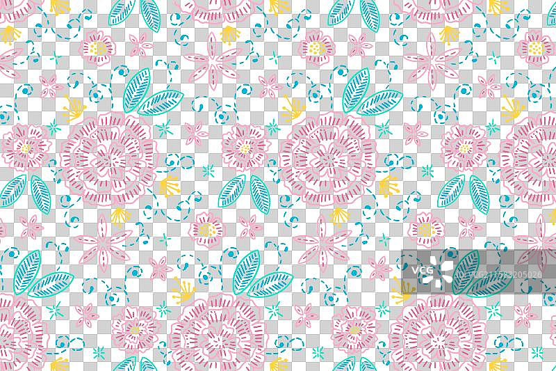 手绘刺绣花卉背景图片素材