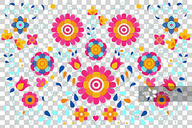 手绘刺绣花卉背景图片素材