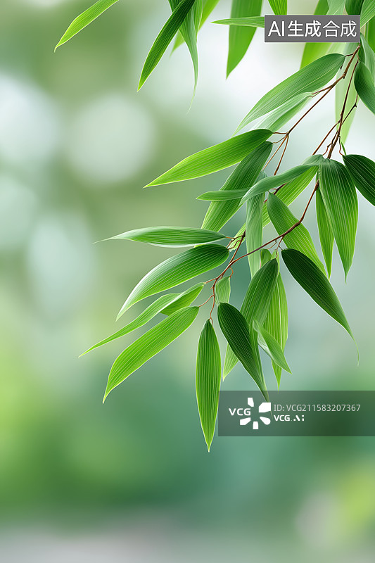 【AI数字艺术】竹子叶图片素材
