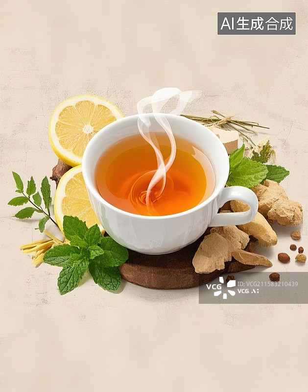 【AI数字艺术】煲凉茶概念插画图片素材