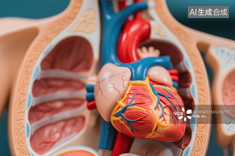 【AI数字艺术】人体心脏医学模型图片素材